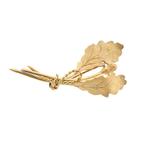 Gouden broche van eikenbladen met eikel (vintage, speld), Sieraden, Tassen en Uiterlijk, Broches, Ophalen of Verzenden, Gebruikt