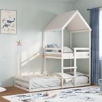 vidaXL Kinderbed met huisje massief grenenhout wit 90x200 cm, Huis en Inrichting, Slaapkamer | Bedden, 90 cm, Eenpersoons, Verzenden