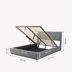 Tweepersoonsbed Tröstiar met matras en LED 160x200 cm antrac, Verzenden, Nieuw