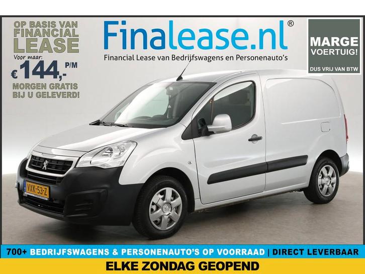 Peugeot Partner 120 1.6 BlueHDi MARGE Airco Cruise Carplay, Auto's, Bestelauto's, Lease, Handgeschakeld, Diesel, Peugeot, Zilver of Grijs
