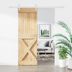 vidaXL Schuifdeur met beslag 70x210 cm massief grenenhout, Verzenden, Nieuw