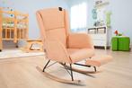 Aemely® Schommelstoel Relax - Beige Apricot Teddy, Blank H, Ophalen of Verzenden, Nieuw, Stoel(en)