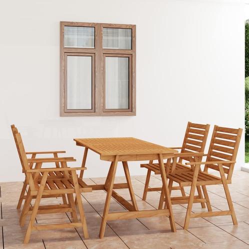 vidaXL 5-delige Tuinset massief acaciahout, Tuin en Terras, Tuinsets en Loungesets, Tuinset, Nieuw, 4 zitplaatsen, Hardhout, Verzenden