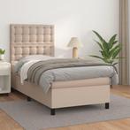 vidaXL Boxspring met matras kunstleer cappuccinokleurig, Huis en Inrichting, Overige materialen, 90 cm, Eenpersoons, Bruin