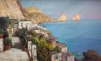 Jenö Karpathy (1870-1950) - Capri, far view to the, Antiek en Kunst