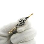 Victoriaanse gouden broche met diamant; 0,27 ct. | Antiek, Gebruikt, Overige kleuren, Ophalen of Verzenden, Met edelsteen