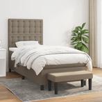vidaXL Boxspring met matras stof taupe 90x200 cm, Huis en Inrichting, Slaapkamer | Bedden, 90 cm, Eenpersoons, Verzenden, Nieuw