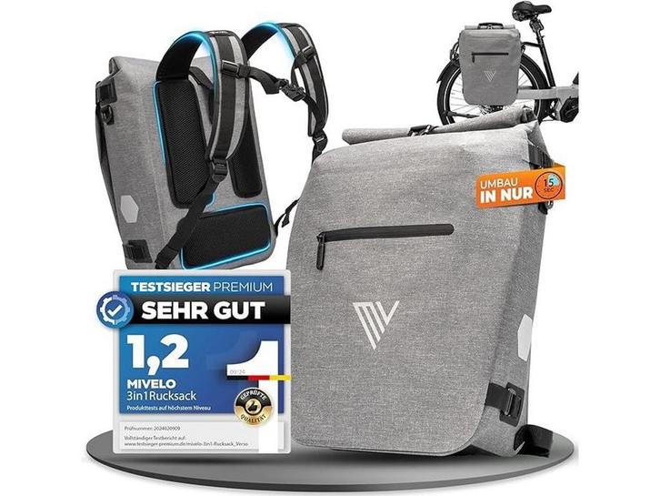 MiVelo Fietstas - 3-in-1 Rugzak & Schoudertas - Waterdicht -, Huis en Inrichting, Woonaccessoires | Overige, Nieuw, Verzenden