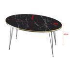 [en.casa] Salontafel Hirtshals ovaal 41x90x50 cm marmer zwar, Huis en Inrichting, Tafels | Salontafels, Verzenden, Nieuw