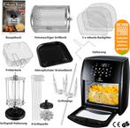 Airfryer oven XXL - heteluchtfriteuse - 12L - 1800W - Zwart, Verzenden, Zo goed als nieuw