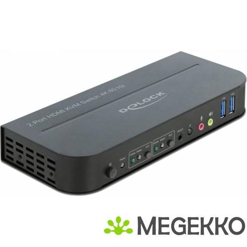 Delock 11481 HDMI KVM-switch 4K 60 Hz met USB 3.0 en audio, Computers en Software, Netwerk switches, Nieuw, Verzenden