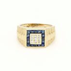 Ring - 14 karaat Geel goud Saffier - Diamant, Nieuw