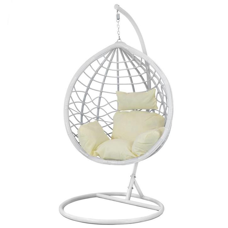 Hangstoel Wit Frame | Retourdeal 60% Korting, Tuin en Terras, Hangmatten, Met standaard, Nieuw, Eenpersoons, Ophalen of Verzenden