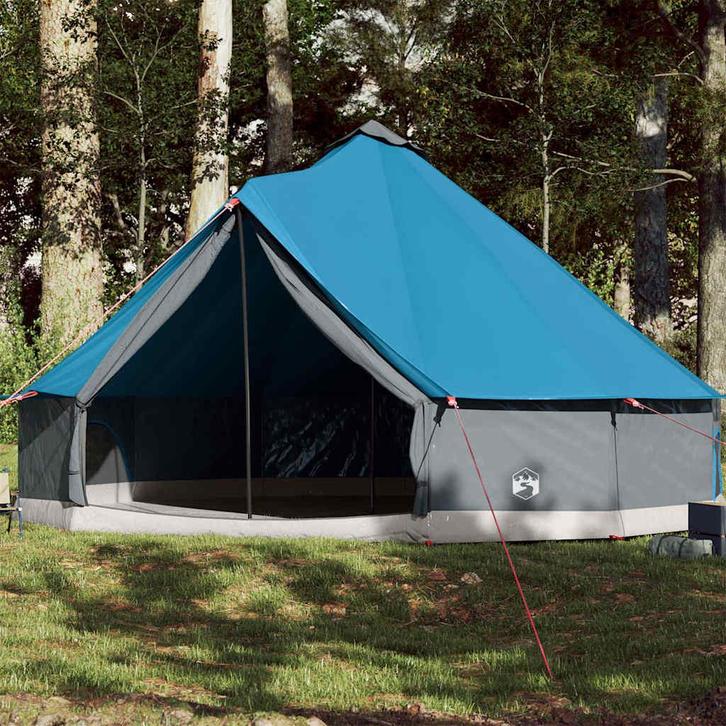 vidaXL Tipitent voor gezin 12-persoons waterdicht blauw, Caravans en Kamperen, Tenten, Nieuw, tot en met 2, Verzenden
