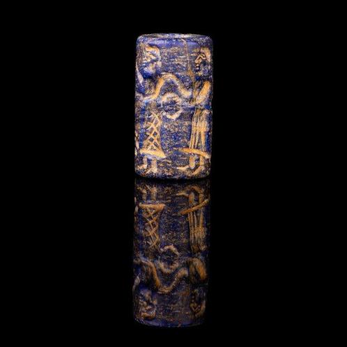 Nabije Oosten Stone cilinderzegel met gegraverd ritueel, Antiek en Kunst, Antiek | Overige Antiek