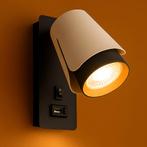 Bedlamp Zwart/ wit | Tulip | USB+C oplaadpoort, Ophalen of Verzenden, Nieuw, Metaal, Modern