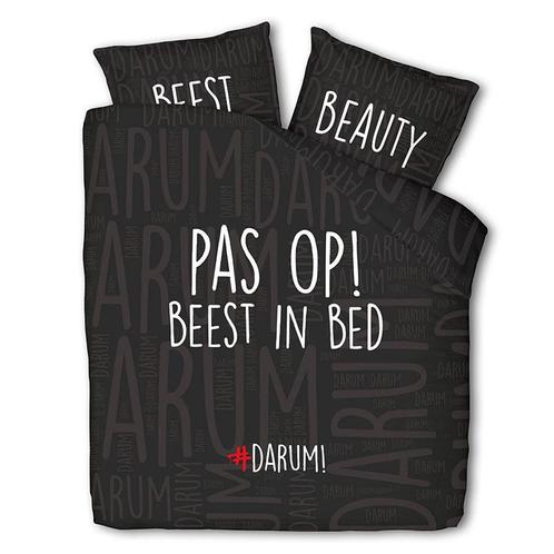 #DARUM! Dekbedovertrek #DARUM! Beest in Bed Lits-jumeaux, Huis en Inrichting, Slaapkamer | Beddengoed, Dekbedovertrek, Zwart, Nieuw