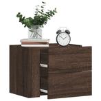 vidaXL Nachtkastjes 2 st wandgemonteerd 45x30x35 cm bruin, Verzenden, Nieuw, Hout
