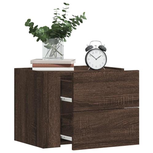 vidaXL Nachtkastjes 2 st wandgemonteerd 45x30x35 cm bruin, Huis en Inrichting, Slaapkamer | Nachtkastjes, Nieuw, Hout, Verzenden