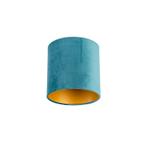 Velours lampenkap blauw 20/20/20 met gouden binnenkant, Huis en Inrichting, Lampen | Lampenkappen, Blauw, Nieuw, Minder dan 25 cm