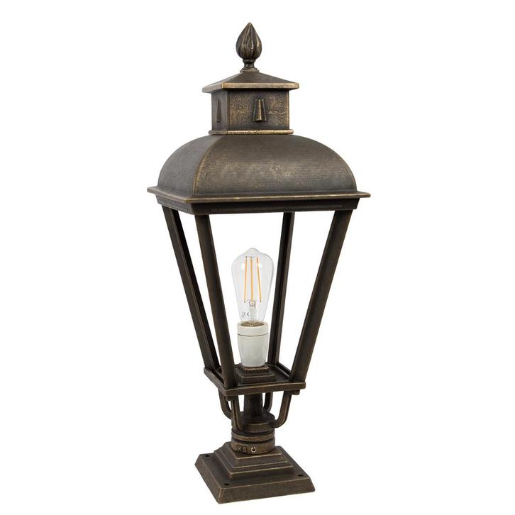 Vondel Sokkellamp Brons Tuinverlichting, Tuin en Terras, Buitenverlichting, 50 tot 250 watt, Nieuw, Overige materialen, Staande lamp