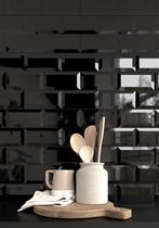 Wandtegel Terre Azur Sub Negro Zwart Metro Glans 7,5x15, Nieuw, Minder dan 20 cm, 10 m² of meer, Wandtegels