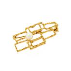 Gouden fantasie broche met parel | Vintage (gouden broche), Sieraden, Tassen en Uiterlijk, Broches, Gebruikt, Overige kleuren