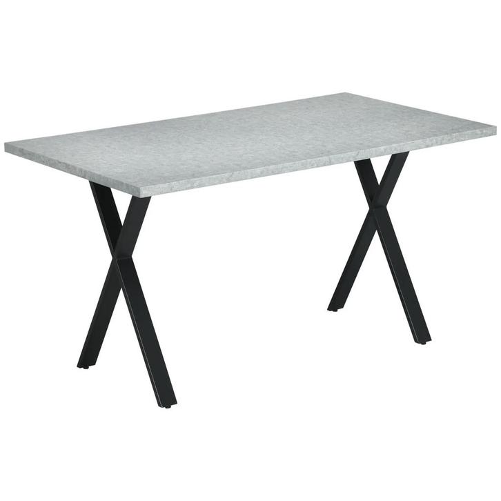TRUUSK Eettafel voor 6 Personen - Steenlook - Stalen Poten -, Huis en Inrichting, Kasten | Dressoirs, Nieuw, Verzenden