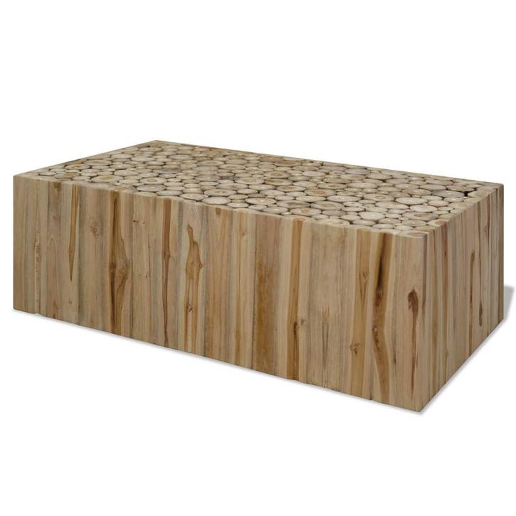 vidaXL Salontafel 90x50x30 cm echt teakhout, Huis en Inrichting, Tafels | Salontafels, 50 tot 100 cm, Nieuw, Teakhout, Minder dan 50 cm