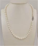 6.5x7mm Round Akoya Pearls - Halsketting Witgoud, Sieraden, Tassen en Uiterlijk, Antieke sieraden