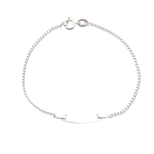 Zilveren gourmet armband met graveerplaatje | 16,5 cm, Sieraden, Tassen en Uiterlijk, Armbanden, Zilver, Gebruikt, Zilver, Verzenden
