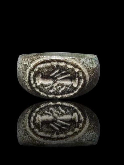 Oud-Romeins Bronze Rare Insect Seal Ring (Zonder, Sieraden, Tassen en Uiterlijk, Antieke sieraden