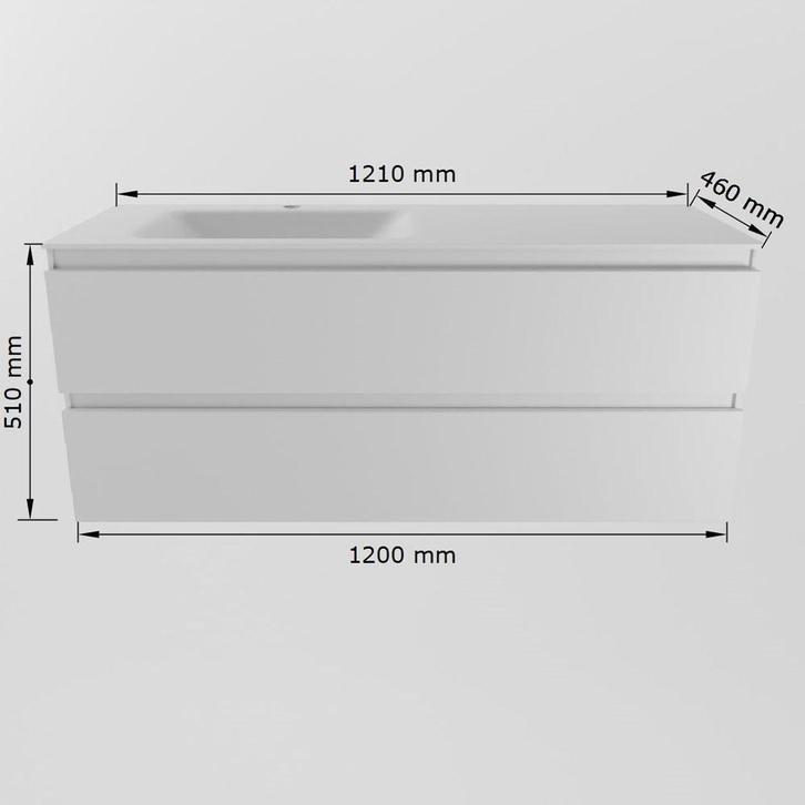 MONDIAZ AIVY 120cm badmeubel Mocha, wastafel Talc solid, Doe-het-zelf en Verbouw, Sanitair, Ophalen of Verzenden