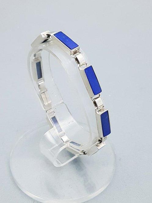 Zilver, Art Deco Lapis Lazuli - Armband, Antiek en Kunst, Kunst | Designobjecten