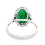 Ring Platina - 3.61ct. tw. Smaragd - Diamant, Nieuw
