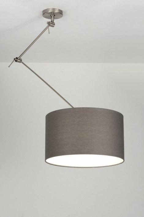 Rietveld Hanglampen - Grijs, Taupe - Stof, Huis en Inrichting, Lampen | Hanglampen, Verzenden