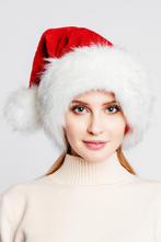 Luxe Kerstmuts Rood Bont Wit Bruin Nepbont Kerstman Warme Gr, Diversen, Nieuw, Ophalen of Verzenden