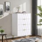 Ladekast met 6 of 4 Lades – Houten Dressoir met Metalen Pote, Huis en Inrichting, Kasten | Dressoirs, Verzenden, Nieuw