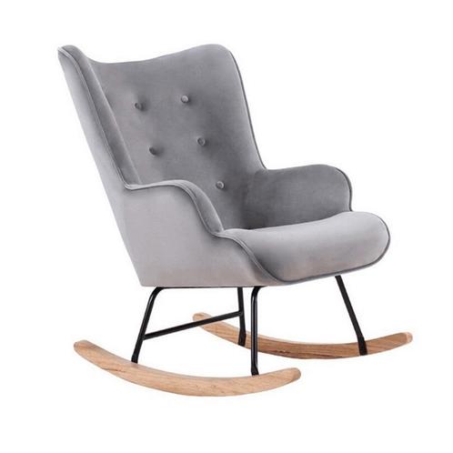Aemely® Schommelstoel Steerne - Grijs Velvet, Blank Hout, Kinderen en Baby's, Kinderkamer | Tafels en Stoelen, Stoel(en), Nieuw