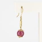 Oorbellen - 18 karaat Geel goud Robijn - Diamant, Sieraden, Tassen en Uiterlijk, Oorbellen, Nieuw