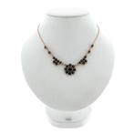 Gouden collier met granaat stenen | 47 cm (vintage, ketting), Sieraden, Tassen en Uiterlijk, Kettingen, Gebruikt, Overige kleuren