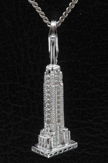 Zilveren Empire State Building NY hanger en/of bedel, Sieraden, Tassen en Uiterlijk, Bedels, Verzenden