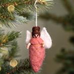 Wolvilt Hanger Engeltje Kerst - Oudroze - Fairtrade Homedeco, Diversen, Kerst, Ophalen of Verzenden, Nieuw