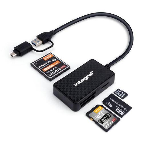 Integral Multi-Slot USB Kaartlezer, Audio, Tv en Foto, Fotografie | Accu's en Batterijen, Nieuw, Ophalen of Verzenden