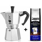 Bialetti Moka Express 3 kops + Perfetto Moka Intenso koff..., Afneembaar waterreservoir, Nieuw, Combi, 2 tot 4 kopjes