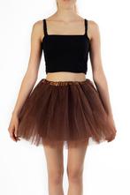 KIMU® Tutu Donkerbruin Tule Rokje XS S 140 146 152 158 164 D, Carnaval, Nieuw, Ophalen of Verzenden, Kleding