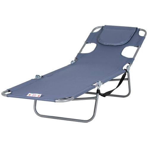 TRUUSK Opvouwbare Zonneligstoel Tuinligstoel Met Leesvenster, Tuin en Terras, Overige Tuin en Terras, Nieuw, Verzenden