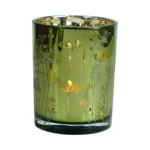 windlicht veldbloem groen medium 12cm, Huis en Inrichting, Woonaccessoires | Overige, Verzenden