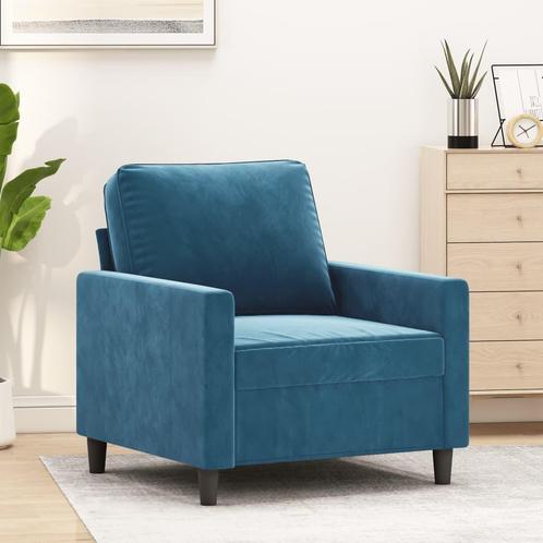 vidaXL Fauteuil 60 cm fluweel blauw, Huis en Inrichting, Banken | Bankstellen, Nieuw, Minder dan 150 cm, Stof, Eenpersoons, Verzenden