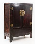 Kast Chinees gelakt houten tweedeurs, Antiek en Kunst, Ophalen